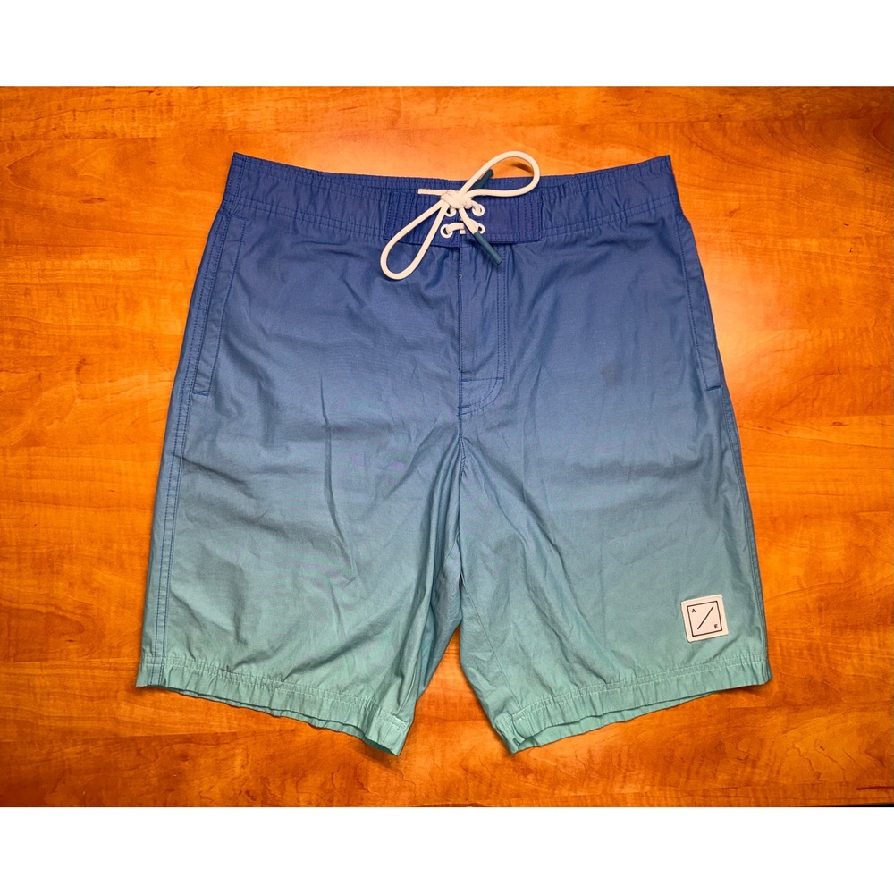 American Eagle Mens Blue Ombre Board Shorts Swim Trunks Size S 8 Inch Inseam